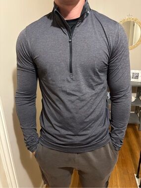 Greyson Men's Gray and Black Performance Quarter-Zip